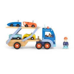 Autotransporter aus Holz mit Fahrzeugen für Kinder ab 1 Jahr - Moulin Roty