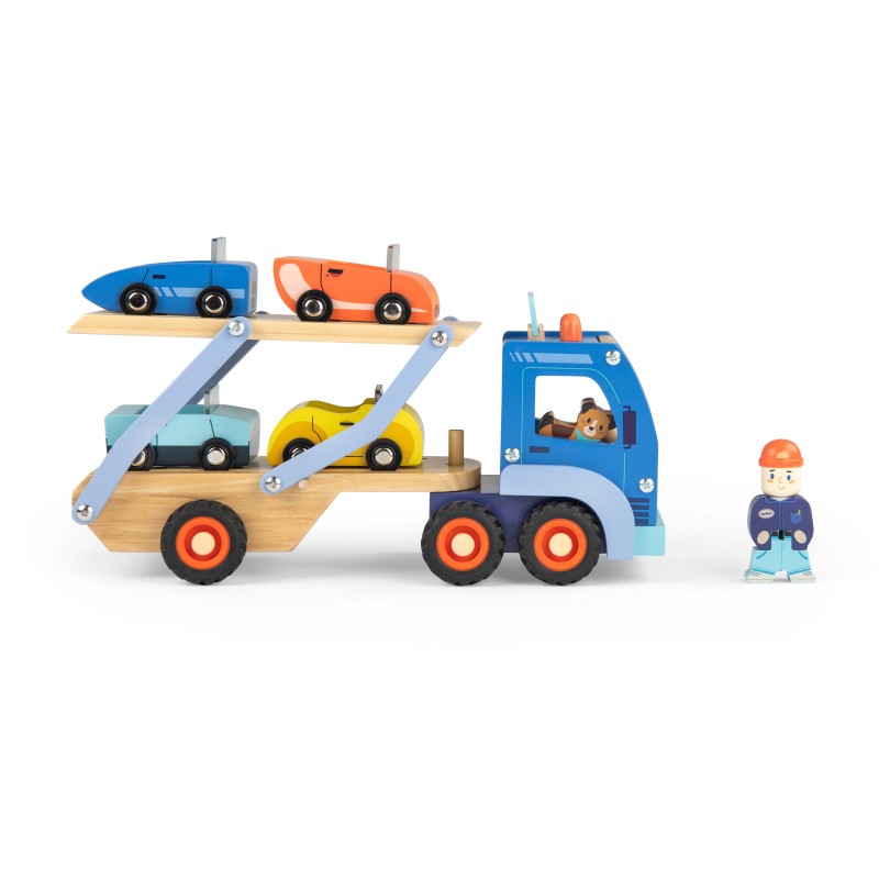 Camion de transport de voitures en bois - Les Popipop - Moulin Roty Camion de transport de voitures en bois - Les Popipop - Moulin Roty