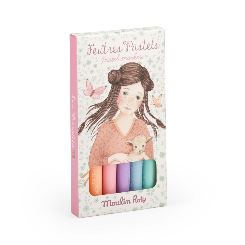6 Farbstifte pastell - Les Rosalies - Moulin Roty 6 Farbstifte pastell - Les Rosalies - Moulin Roty
