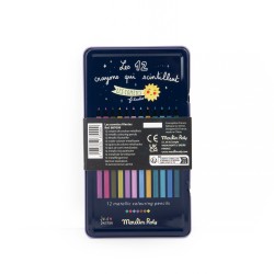 12 crayons de couleur métallisés - Les comètes filantes - Moulin Roty