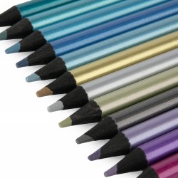 12 crayons de couleur métallisés - Les comètes filantes - Moulin Roty
