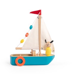 Segelboot aus Holz  - La Grande Famille - Moulin Roty