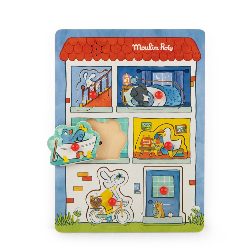 Moulin Roty - Puzzle sonore - Puce & Pilou