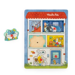 Moulin Roty - Puzzle sonore - Puce & Pilou