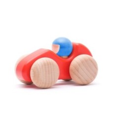 Voiture de course petite en bois rouge - Bajo