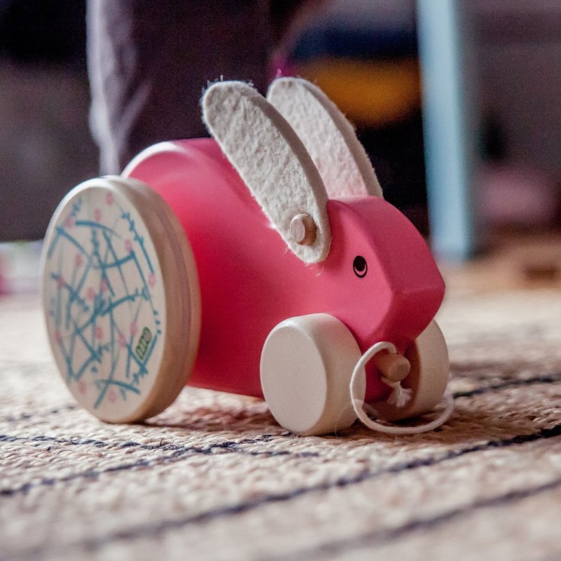 Nachziehtier Hase gross pink - Bajo Nachziehtier Hase gross pink - Bajo