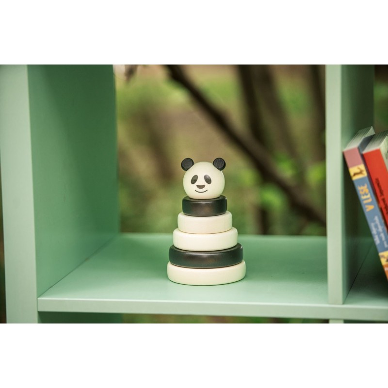 Stapel Pyramide Panda aus Holz - Bajo