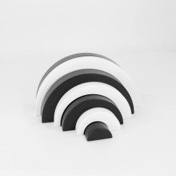 Arc-en-ciel noir blanc petit en bois - Bajo