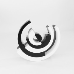 Arc-en-ciel noir blanc petit en bois - Bajo