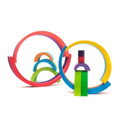 Arc-en-ciel grand en bois- Bajo