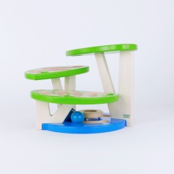 Kugelbahn  aus Holz mit extra grossen Kugeln bunt - Bajo