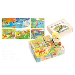 Paysage de cubes-puzzle en bois durable - Bajo