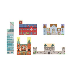 Bauwürfel aus Holz nachhaltig – 6 Gebäude zum Entdecken  - Bajo