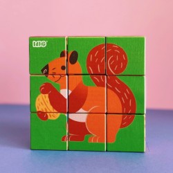 Puzzle de cubes en bois Zoo durable - Bajo