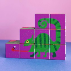 Puzzle de cubes en bois Zoo durable - Bajo