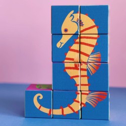 Würfel Puzzle aus Holz Zoo nachhaltig - Bajo