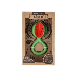 Oli&Carol - Tomato Rattle Toy - anneau de dentition - caoutchouc naturel