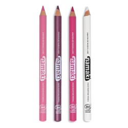 Namaki - Set de 4 crayons de maquillage - violet, fuchsia, rose et blanc - Bio Kit cosmétique pour enfants
