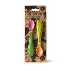 Ramona & Cathy Spoons - Set de cuillères pour enfants en bois d'hévéa - Oli&Carol