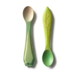 Luk & Kendall Spoons - Set de cuillères pour enfants en bois d'hévéa - Oli&Carol