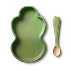 Kendall The Kale Plate & Spoon - Kindergeschirrset aus Hevea Holz - Oli&Carol