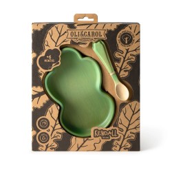 Kendall The Kale Plate & Spoon - Kindergeschirrset aus Hevea Holz - Oli&Carol