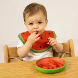 Wally The Watermelon Plate & Spoon - Kindergeschirrset aus Hevea Holz - Oli&Carol