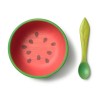 Wally The Watermelon Bowl & Spoon - Set de vaisselle pour enfants en bois d'hévéa - Oli&Carol