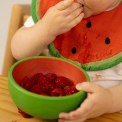 Wally The Watermelon Bowl & Spoon - Kindergeschirrset aus Hevea Holz - Oli&Carol