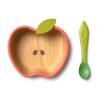 Pepa The Apple Bowl & Spoon - Set de vaisselle pour enfants en bois d'hévéa - Oli&Carol