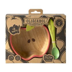 Pepa The Apple Bowl & Spoon - Kindergeschirrset aus Hevea Holz - Oli&Carol