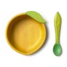 Lou The Lemon Bowl & Spoon - Set de vaisselle pour enfants en bois d'hévéa - Oli&Carol