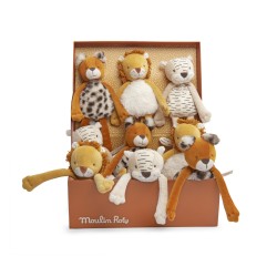 Hochets animaux pour bébés - Lion, animaux et léopard -La forêt Mawa - Moulin Roty