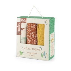 Set de 3 langes imprimés - La forêt Mawa - Moulin Roty