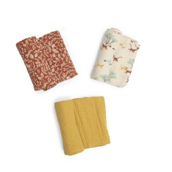 Set de 3 langes imprimés - La forêt Mawa - Moulin Roty