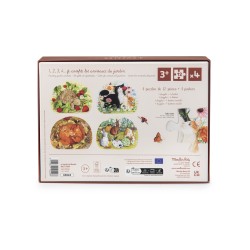 4 Mini Puzzles Tiere - Le Jardin du Moulin - Moulin Roty