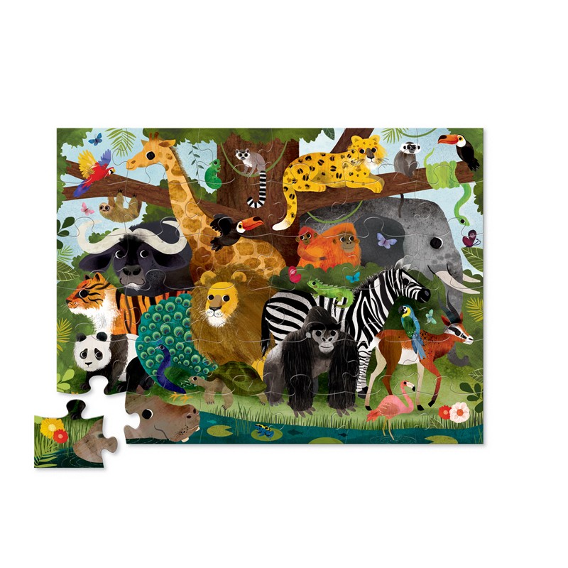Crocodile Creek - Puzzle Jungle -Tigre, Éléphant & Co