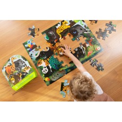 Crocodile Creek - Dschungel - 36 teiliges Puzzle mit Elefant, Affe, Tiger & Co.