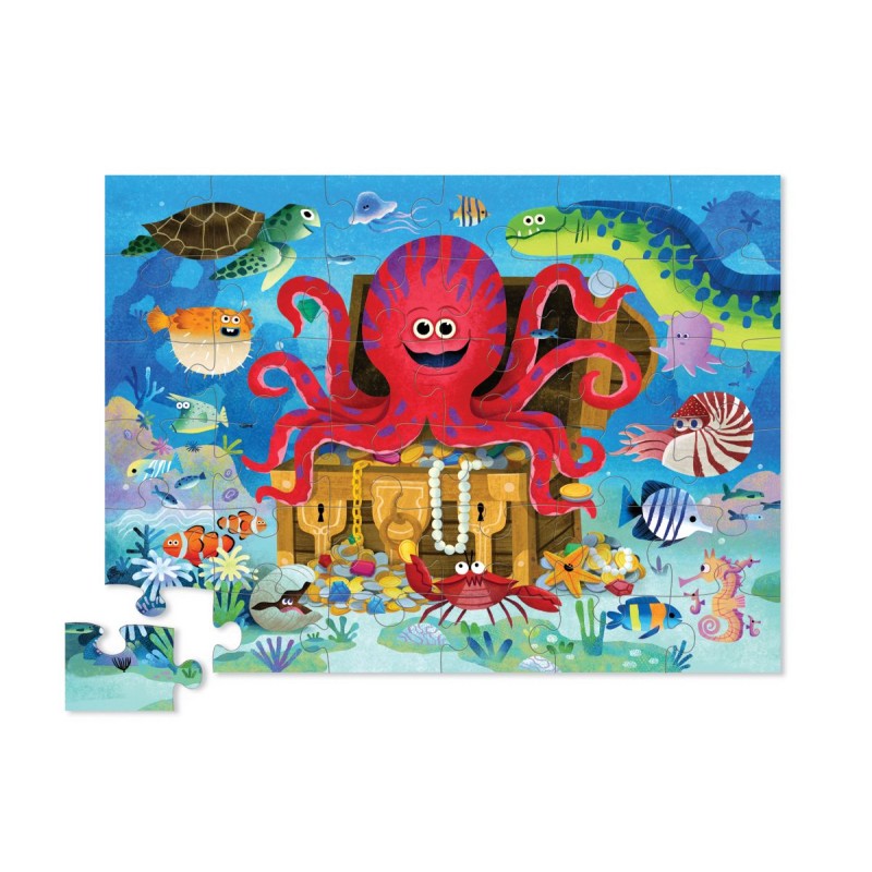 Shaped Puzzle - Der Schatz des Tintenfisches - 36 Teile - Crocodile Creek