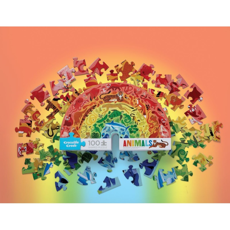 Puzzle Animaux arc-en-ciel - 100 piéces - Crocodile Creek