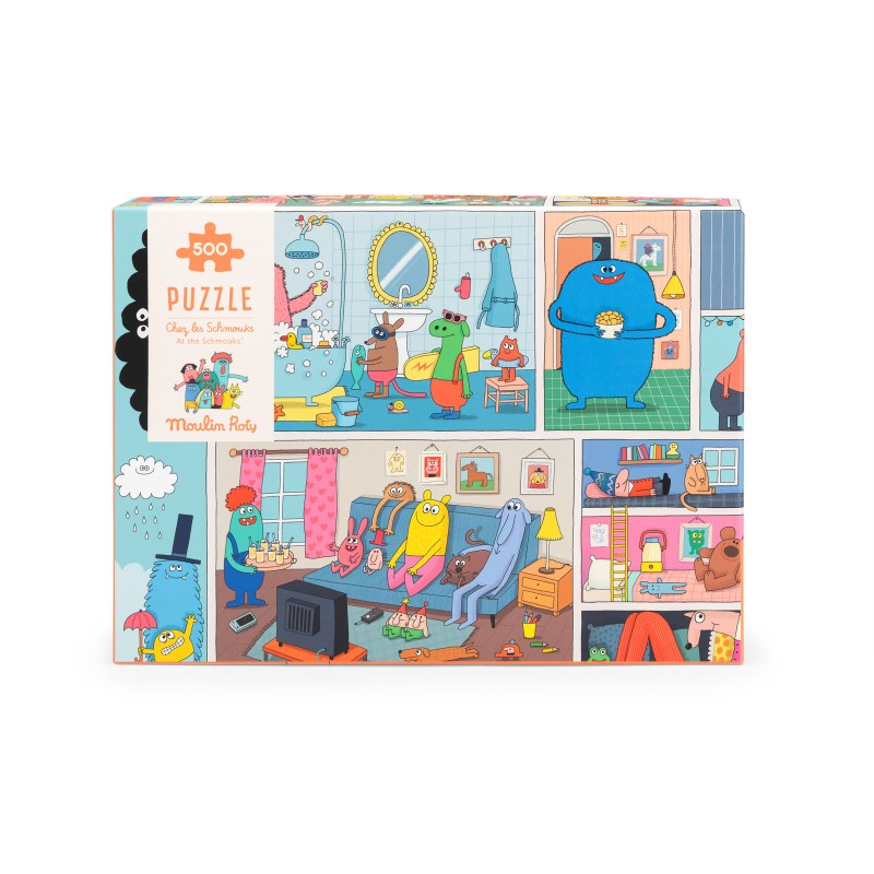 Puzzle Bei den Schmouks (500 St.) Les Schmouks - Moulin Roty