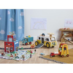 Containerkran mit Lastwagen aus Holz - Vilac
