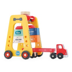 Containerkran mit Lastwagen aus Holz - Vilac