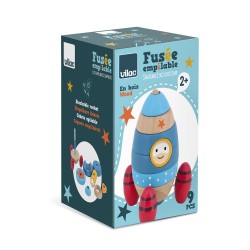 Empilable surprise fusée en bois - Vilac