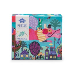 Puzzle 100 pièces - Le dragon et la lune - Moulin Roty