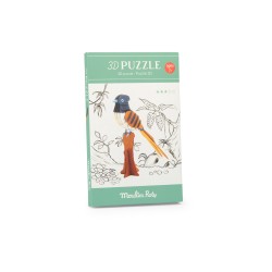 Puzzle 3D Paradiesfliegenfänger Vogel - Tout autour du monde - Moulin Roty