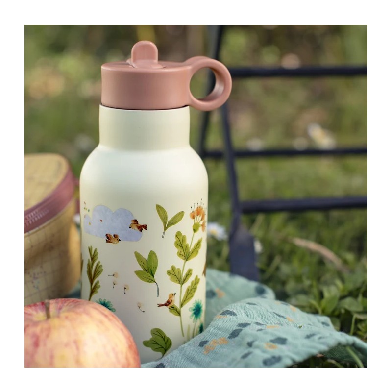 Kindertrinkflasche aus Edelstahl - Trois petits lapins - Moulin Roty