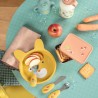Kinder Snackbox aus Edelstahl mit Silikon Deckel - Trois petits lapins - Moulin Roty