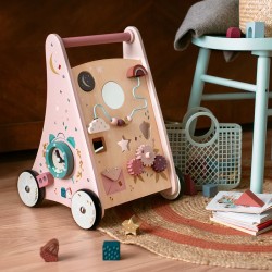 Chariot de marche d'activités en bois à partir 12 mois - Après la pluie - Moulin Roty