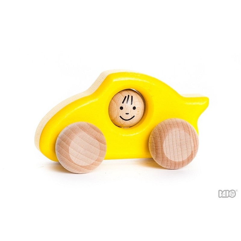 Voiture Porsche en bois jaune - Bajo